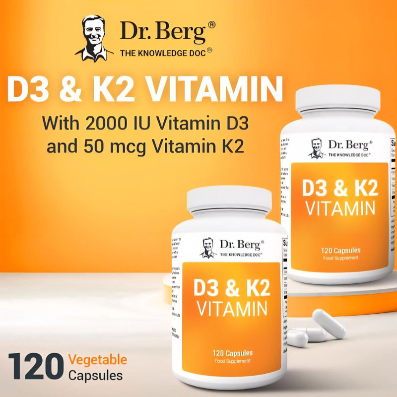 Doctor Berg UK Vitamin D3 & K2 with Vitamin B6 and MCT – 2,000 IU, 120 Capsules