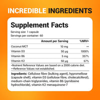 Doctor Berg UK Vitamin D3 & K2 with Vitamin B6 and MCT – 2,000 IU, 60 Capsules