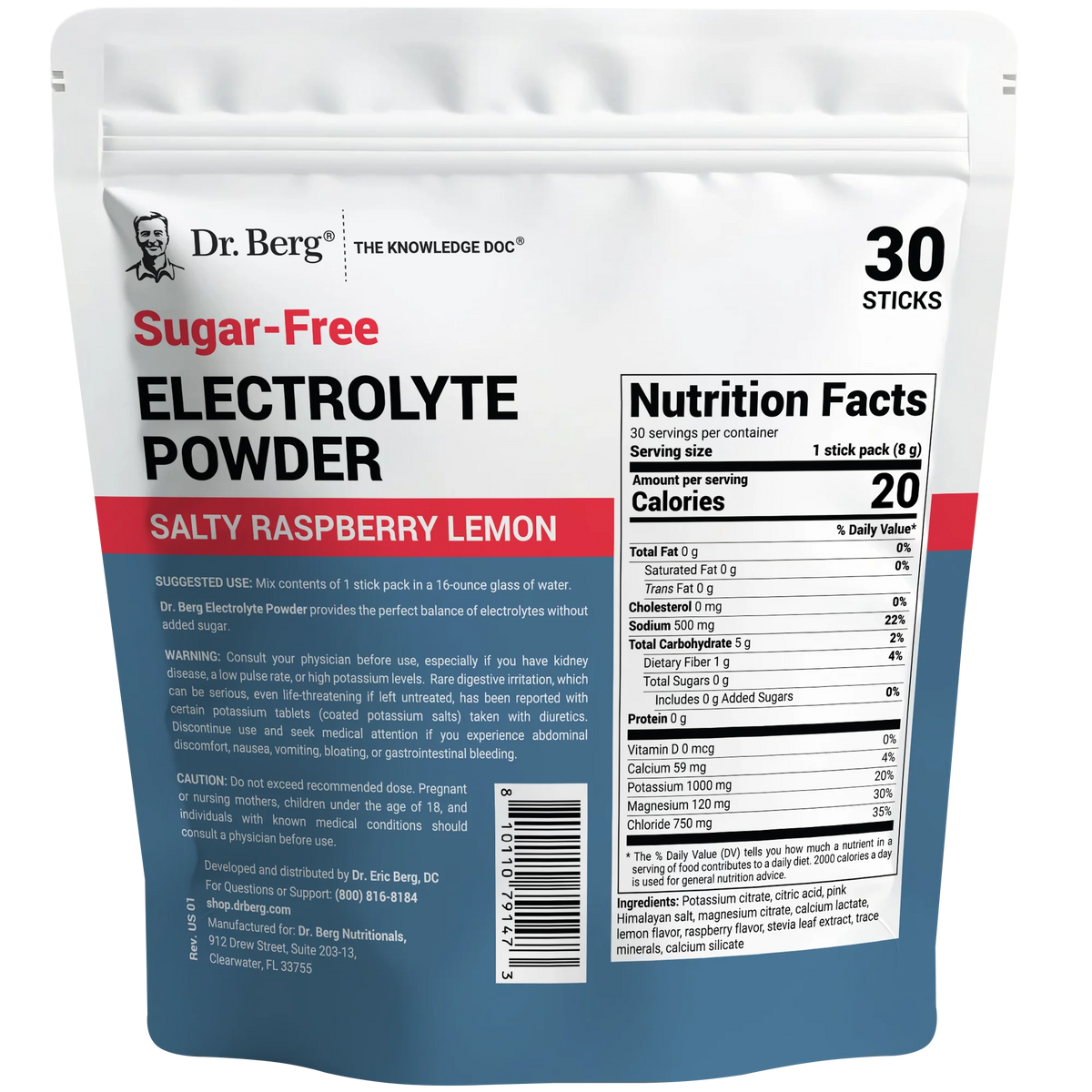 Electrolyte Powder Salty Raspberry Lemon
