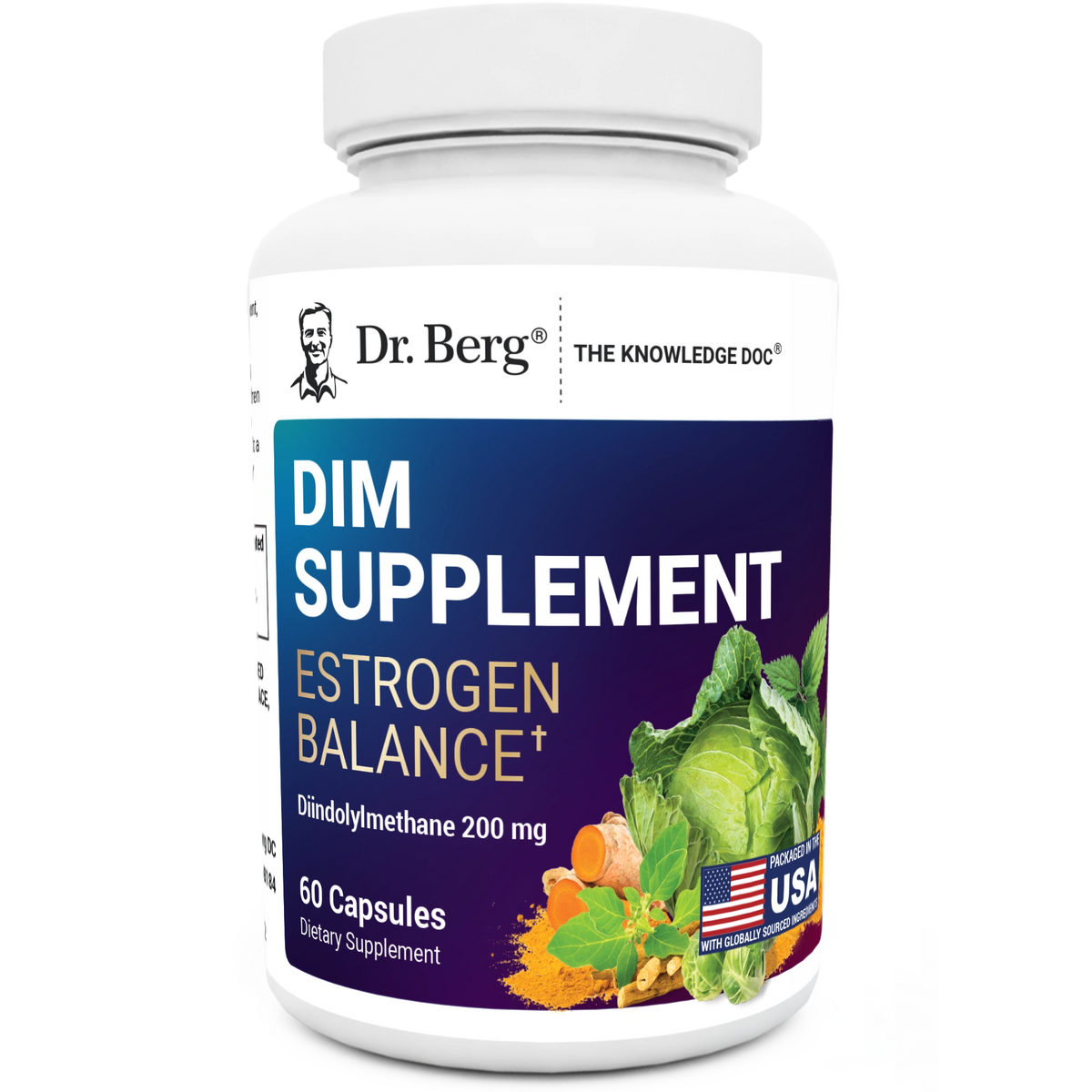 Doctor Berg UK DIM with Black Cohosh and Ashwagandha supplement, 60 Vegetable Capsules