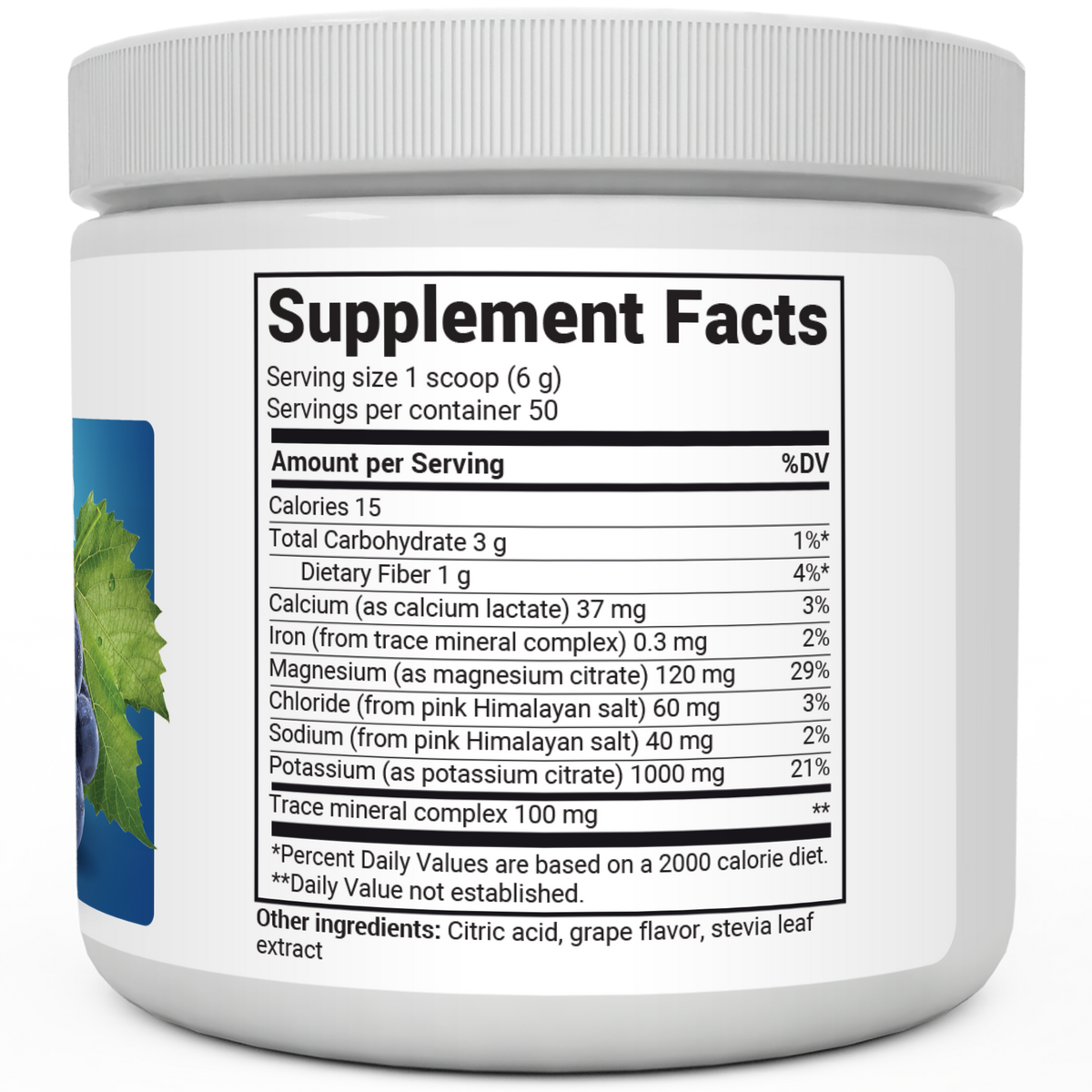 Doctor Berg UK Electrolyte Powder Natural Grap, 50 Servings