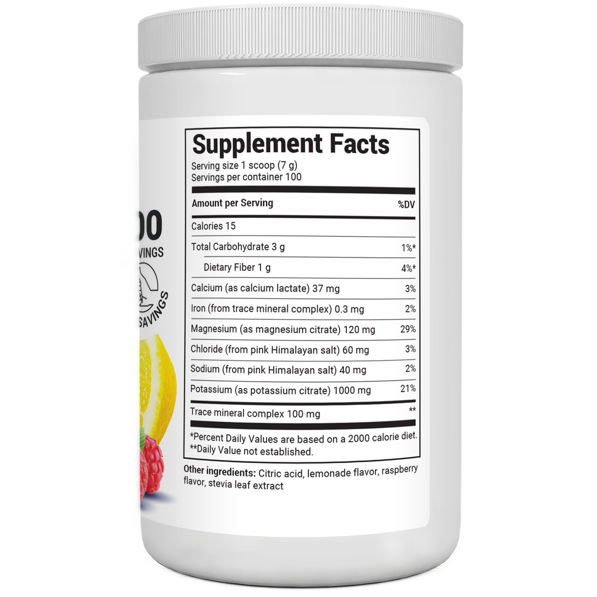 Doctor Berg UK Electrolyte Powder Raspberry - Lemon, 100 Servings