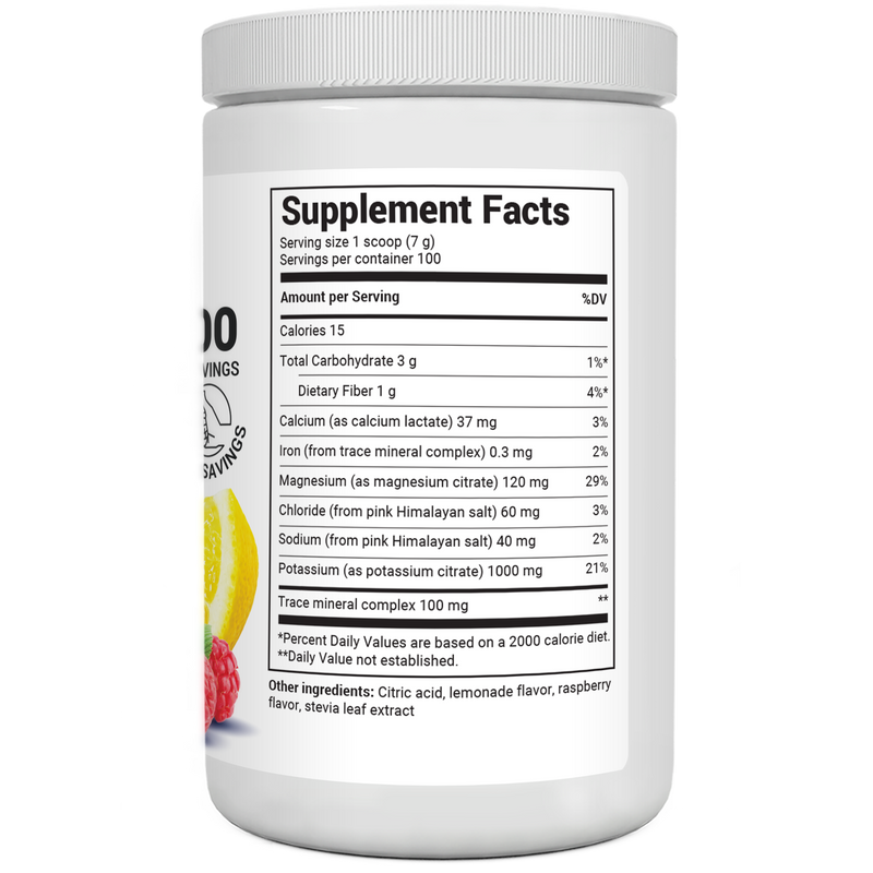 Doctor Berg UK Electrolyte Powder Raspberry - Lemon, 100 Servings
