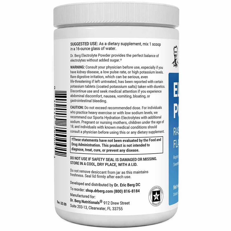 Doctor Berg UK Electrolyte Powder Raspberry - Lemon, 100 Servings