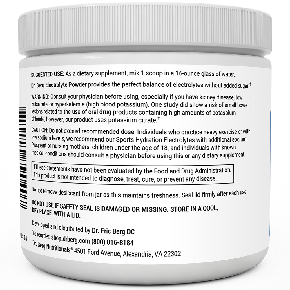 Doctor Berg UK Electrolyte Powder Strawberry Lemonade, 50 Servings