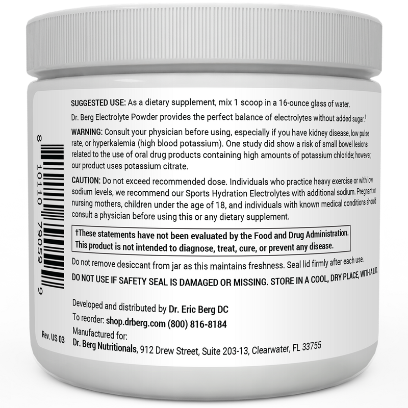Doctor Berg UK Electrolyte Powder Tangerine, 50 Servings