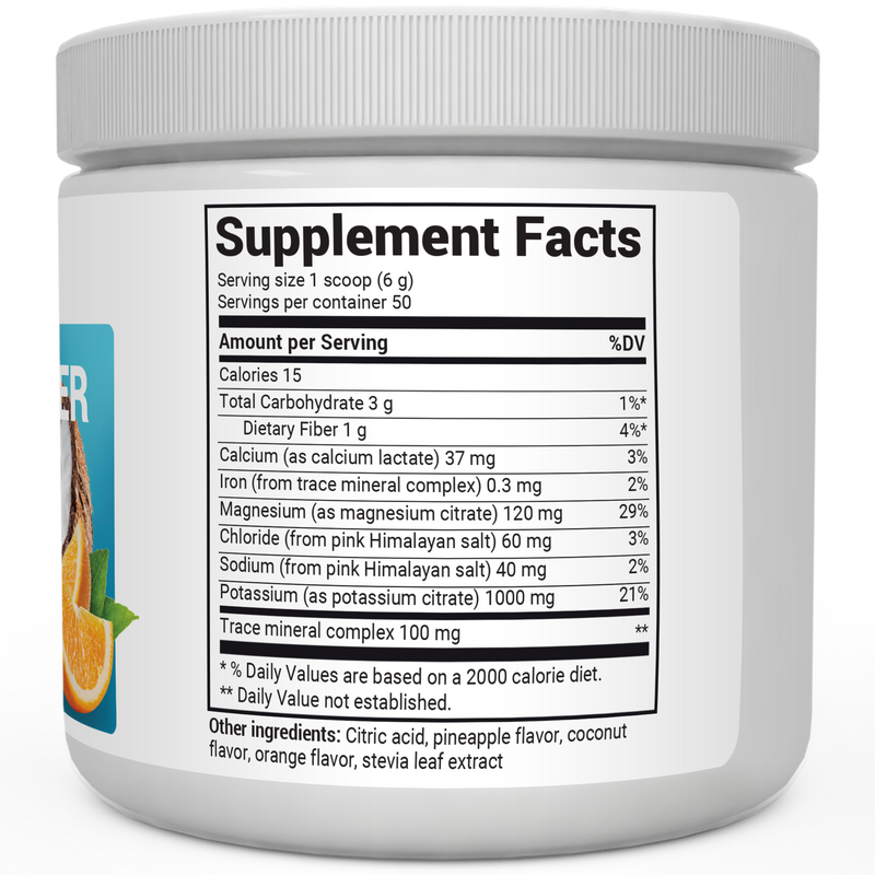 Doctor Berg UK Electrolyte Powder Tropical Coconut, Pineapple, Orange, 50 Servings
