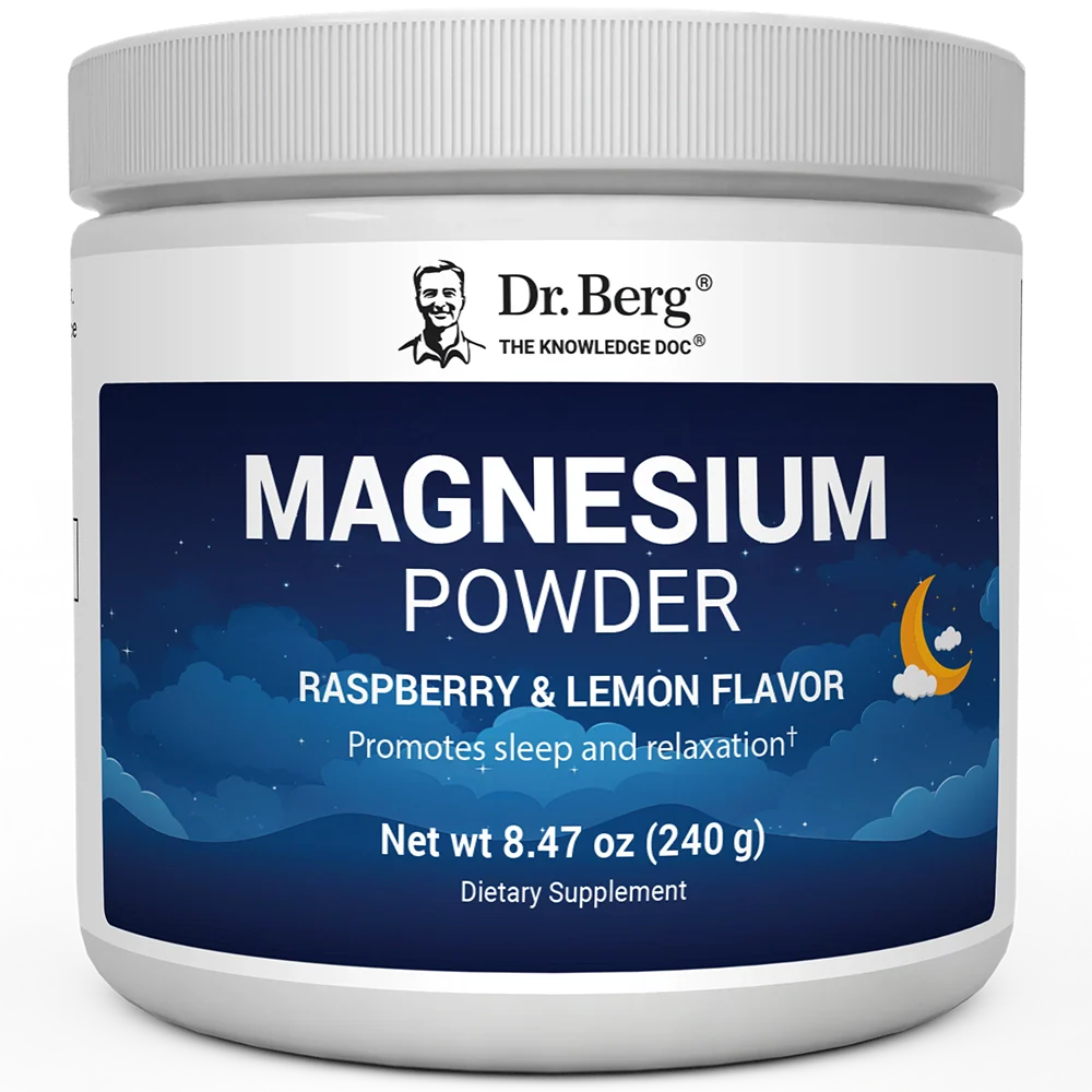 Doctor Berg UK Magnesium Powder Drink Raspberry Lemon, 50 Servings