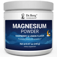 Doctor Berg UK Magnesium Powder Drink Raspberry Lemon, 50 Servings