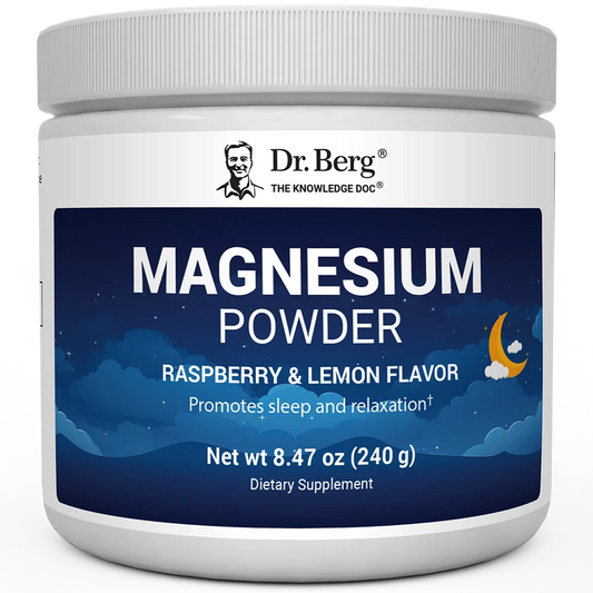 Doctor Berg UK Magnesium Powder Drink Raspberry Lemon, 50 Servings
