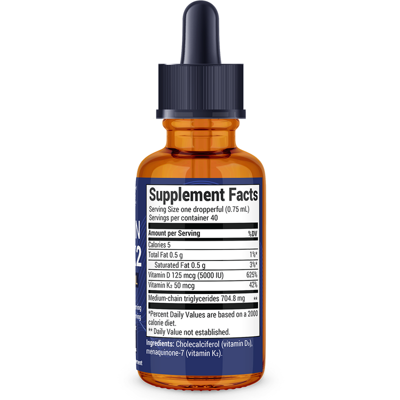 Doctor Berg UK Vitamin D3 & K2 Liquid with MCT Oil – Unflavoured, 1 fl oz