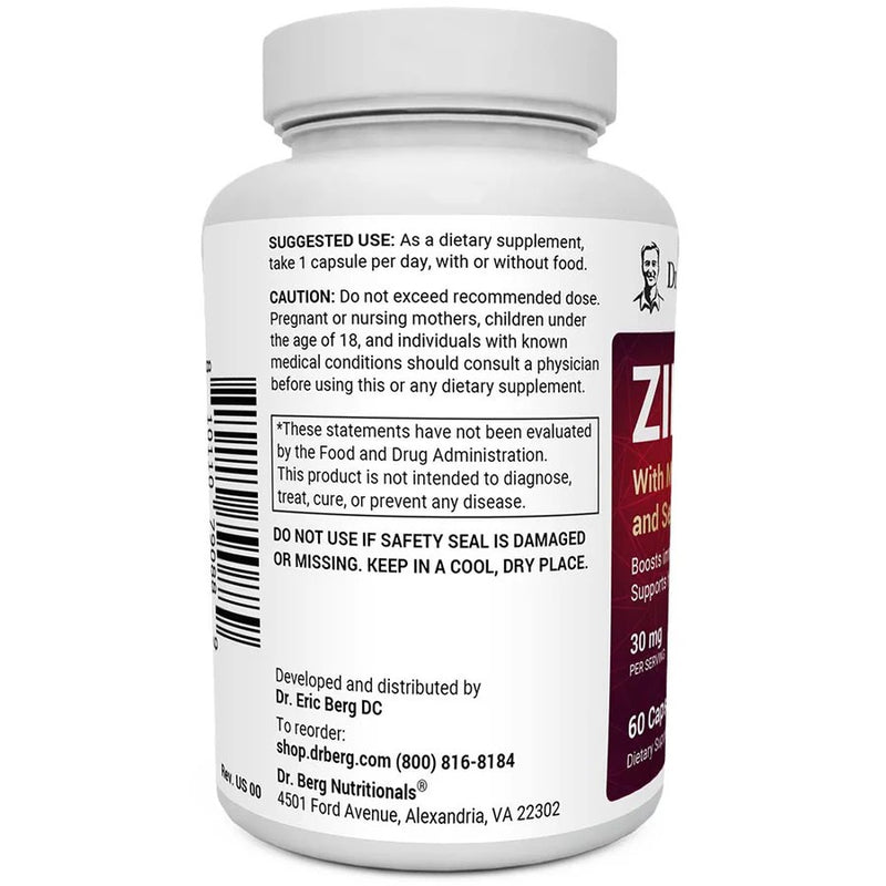 Doctor Berg UK Zinc with Magnesium, Vitamin D3 and Selenium – 60 Capsules