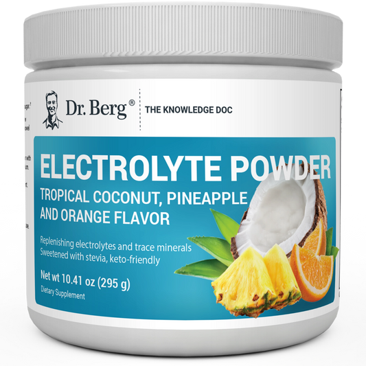 Doctor Berg UK Electrolyte Powder Tropical Coconut, Pineapple, Orange, 50 Servings