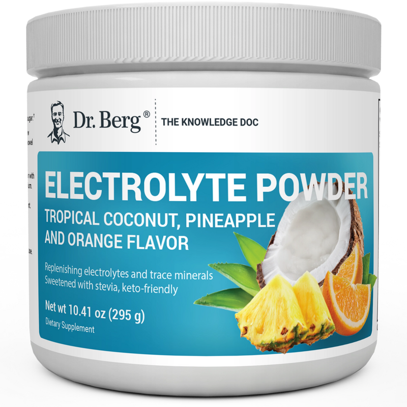 Doctor Berg UK Electrolyte Powder Tropical Coconut, Pineapple, Orange, 50 Servings