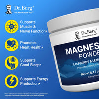 Doctor Berg UK Magnesium Powder Drink Raspberry Lemon, 50 Servings