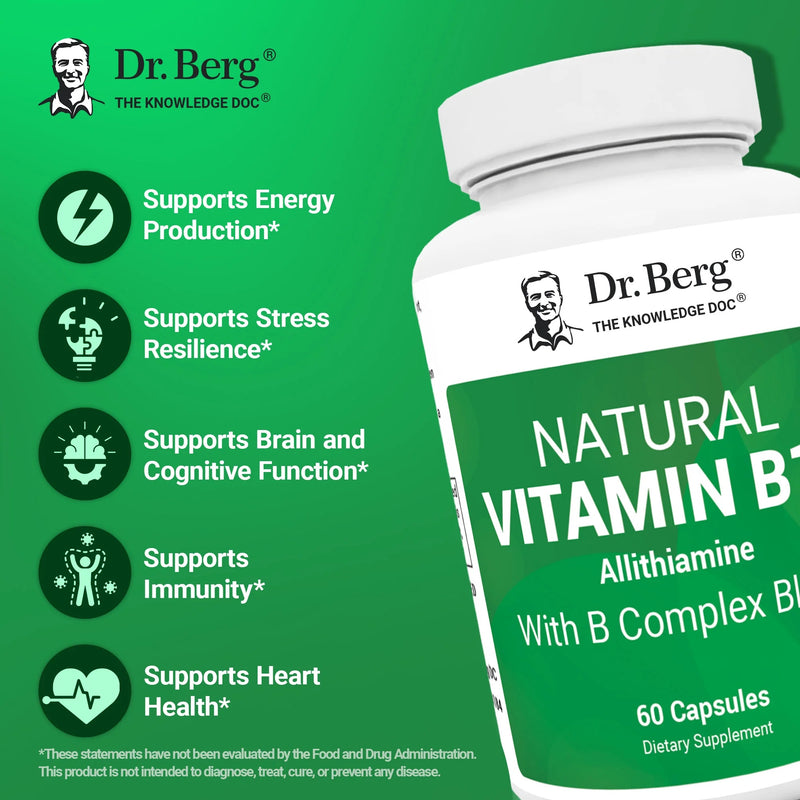 Doctor Berg UK Natural Vitamin B1+ with Allithiamine and B-Complex, 60 Capsules
