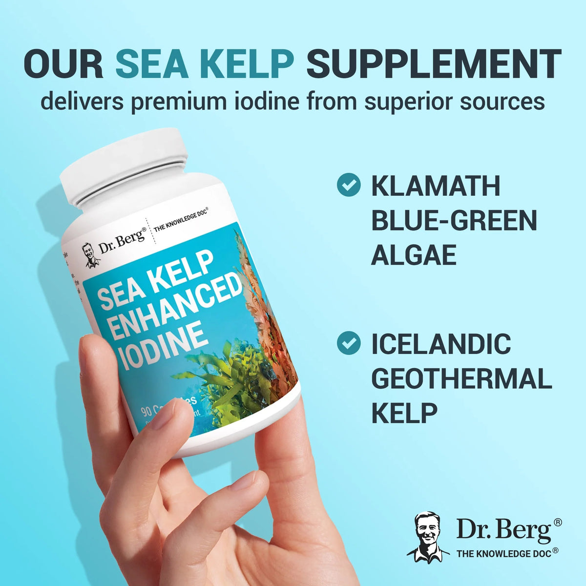 Doctor Berg UK Sea Kelp Enhanced Iodine, 90 Capsules